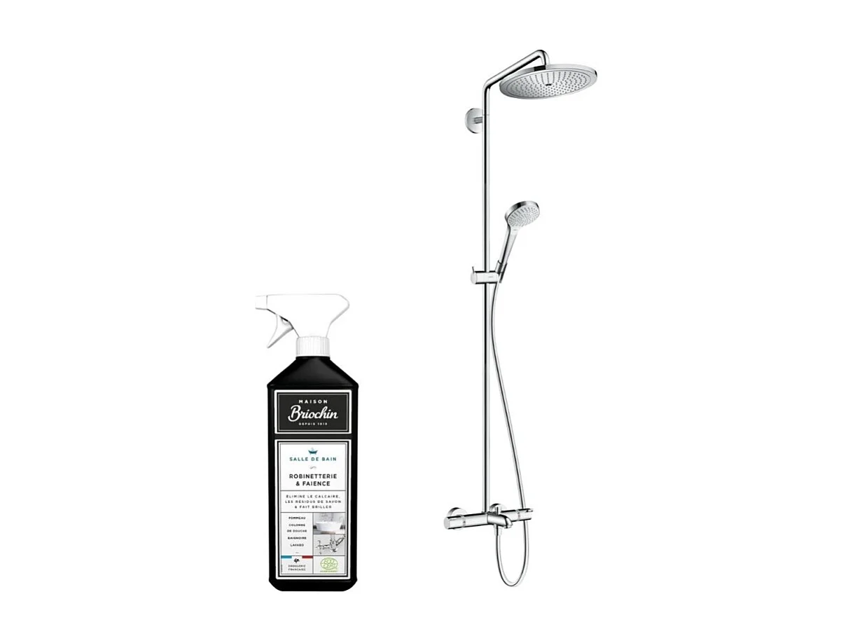 Colonne bain douche thermostatique HANSGROHE Croma Select S 280 chromée + nettoyant Briochin