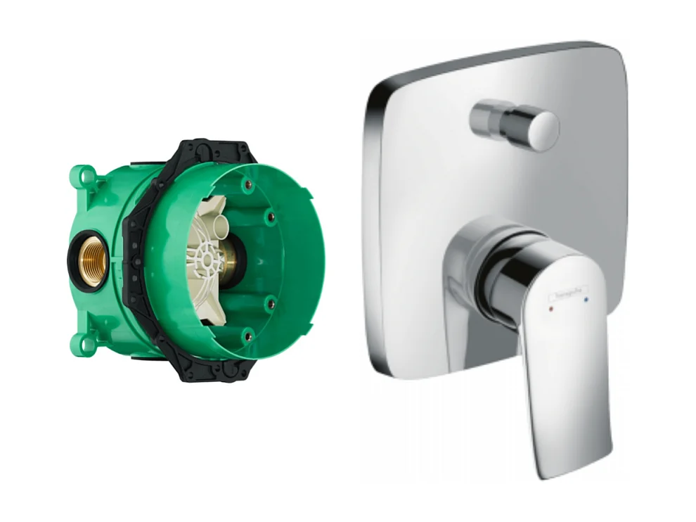 HANSGROHE Façade Metris pour mitigeur bain douche encastré Chromé avec corps encastré