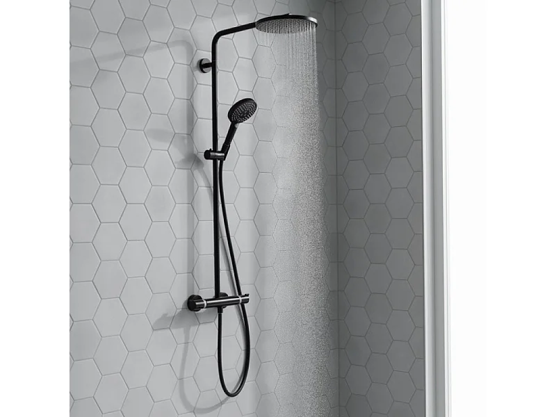 Colonne de douche thermostatique HANSGROHE Raindance Select S 240 noir mat