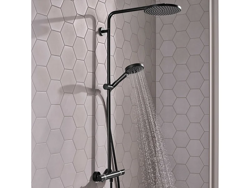 Colonne de douche thermostatique HANSGROHE Raindance Select S 240 noir mat
