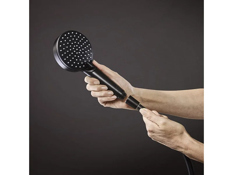 Colonne de douche ou bain douche sans mitigeur HANSGROHE Vernis Blend 200 EcoSmart noir mat