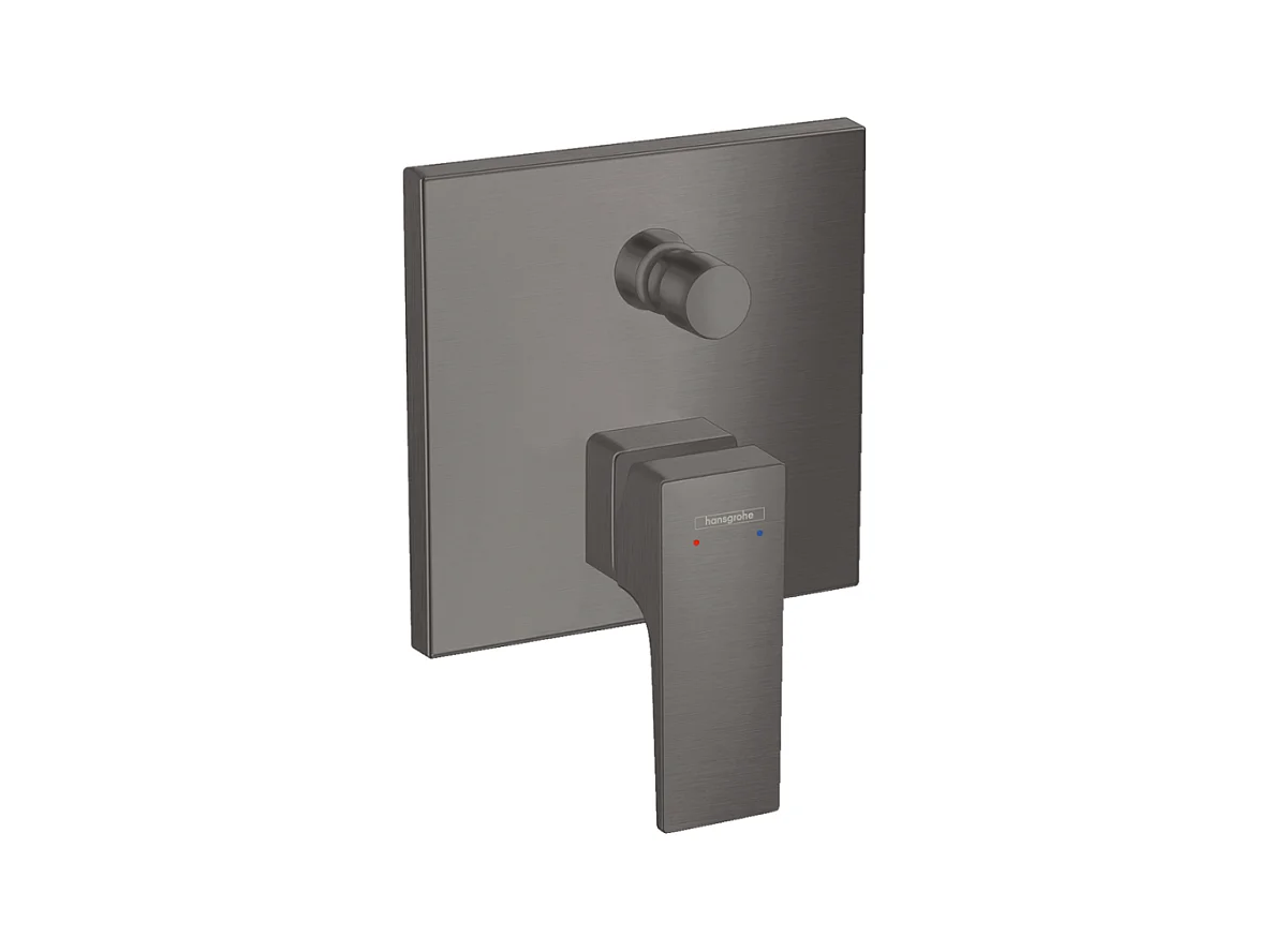 Façade mitigeur bain douche encastré 2 sorties HANSGROHE Metropol noir chromé brossé