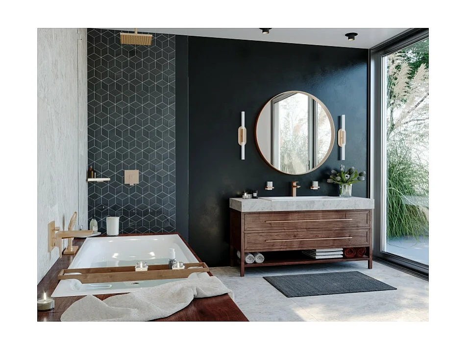 Douche de tête HANSGROHE Raindance E, 1 jet avec raccord plafond bronze brossé