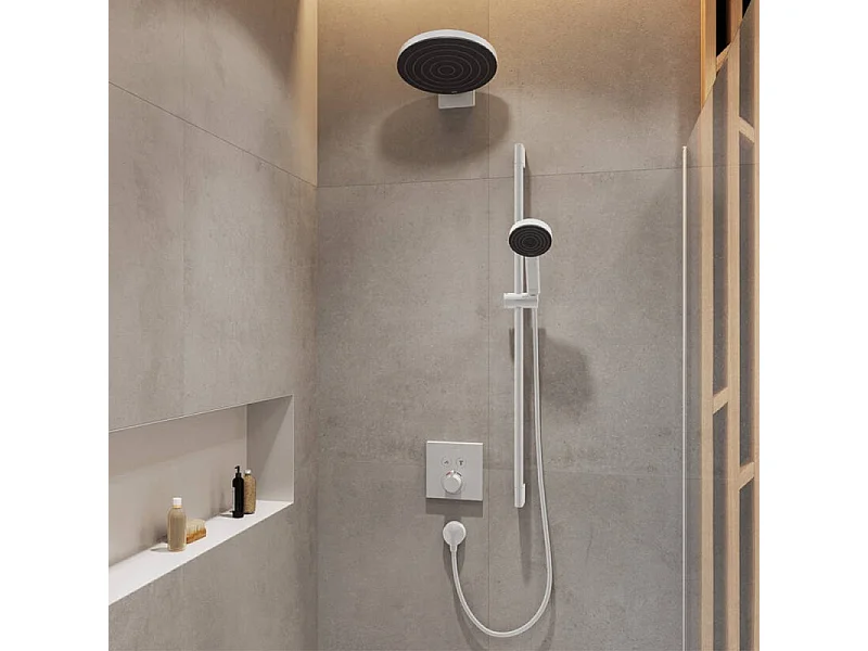 Façade pour mitigeur thermostatique encastré HANSGROHE ShowerSelect avec 2 fonctions blanc mat