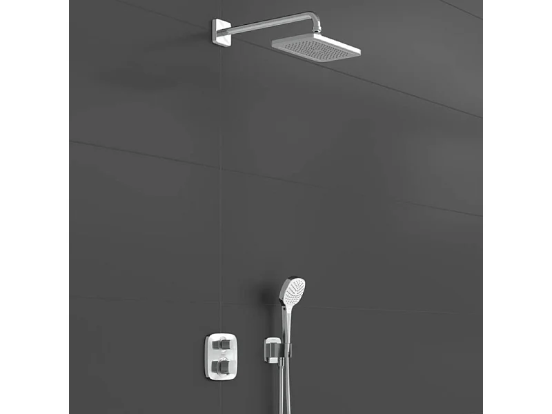 HANSGROHE Pack encastré avec mitigeur thermostatique Ecostat E chromé