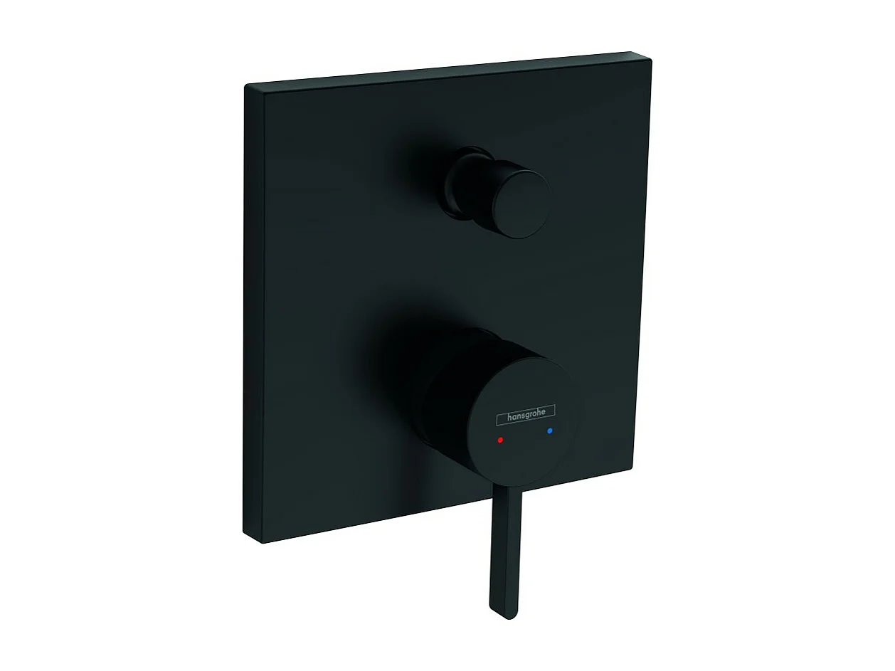 Façade robinet encastré mécanique HANSGROHE Finoris 2 sorties Noir mat + Corps encastré universel iBox