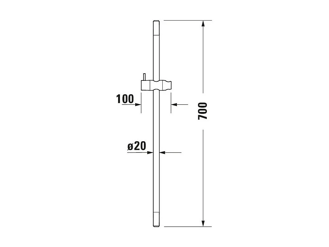 Barre de douche DURAVIT Universal 70 cm chromé