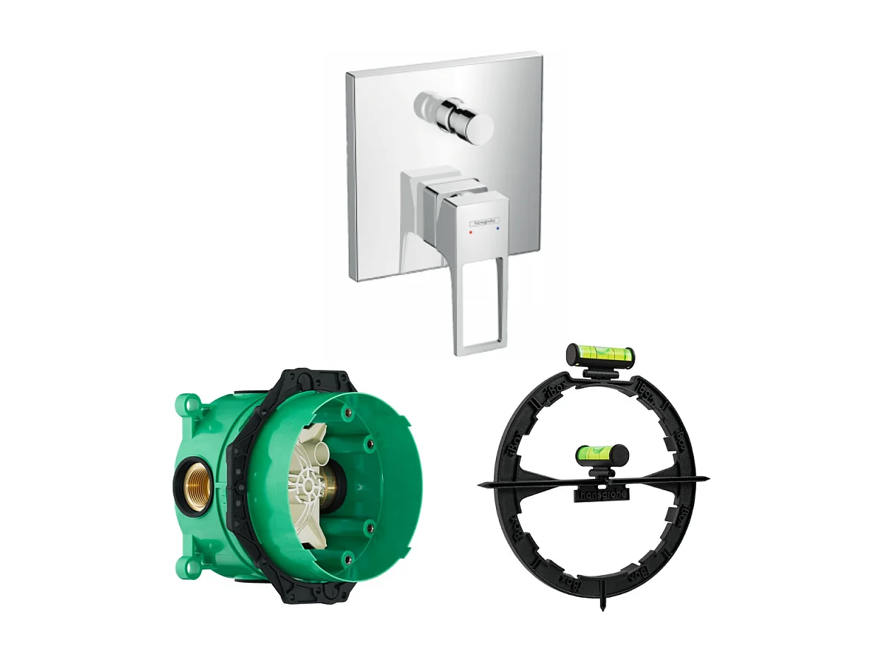 HANSGROHE Façade Metropol mitigeur bain douche encastré poignée étrier Chromé avec corps encastré et outil