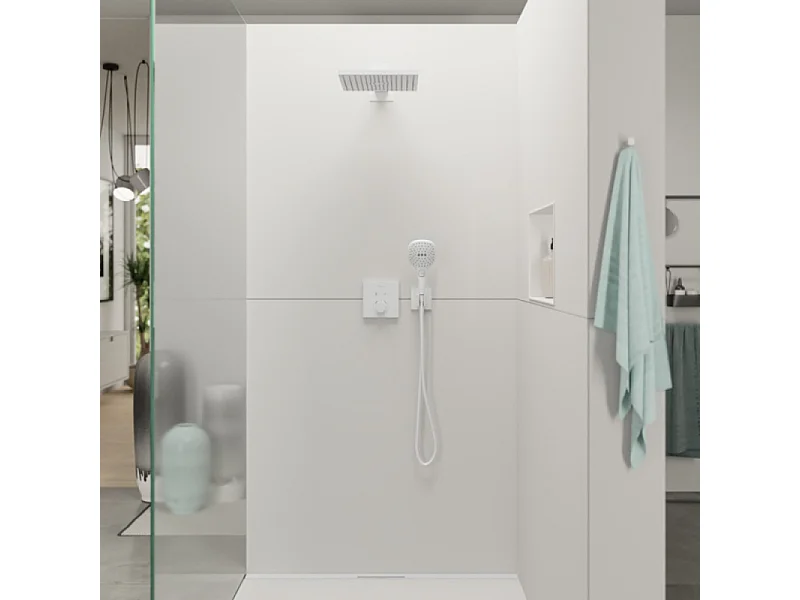 Douche de tête HANSGROHE Raindance E, 1 jet avec bras de douche blanc mat