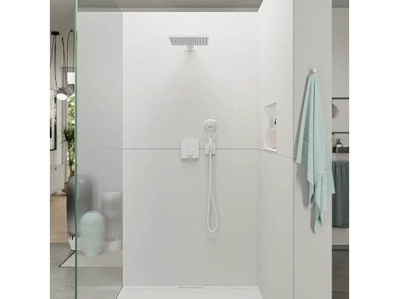 Douche de tête HANSGROHE Raindance E, 1 jet avec bras de douche blanc mat
