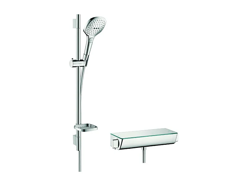 HANSGROHE Combi douche E 120 3jet avec barre 65 cm Ecostat Select blanc chromé