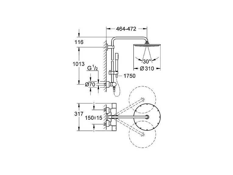 GROHE GROHE Rainshower System 310 columna de ducha termostática
