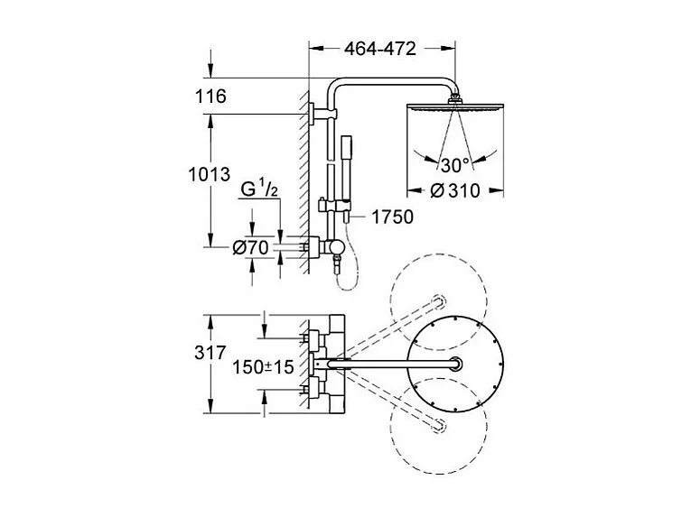 GROHE GROHE Rainshower System 310 columna de ducha termostática