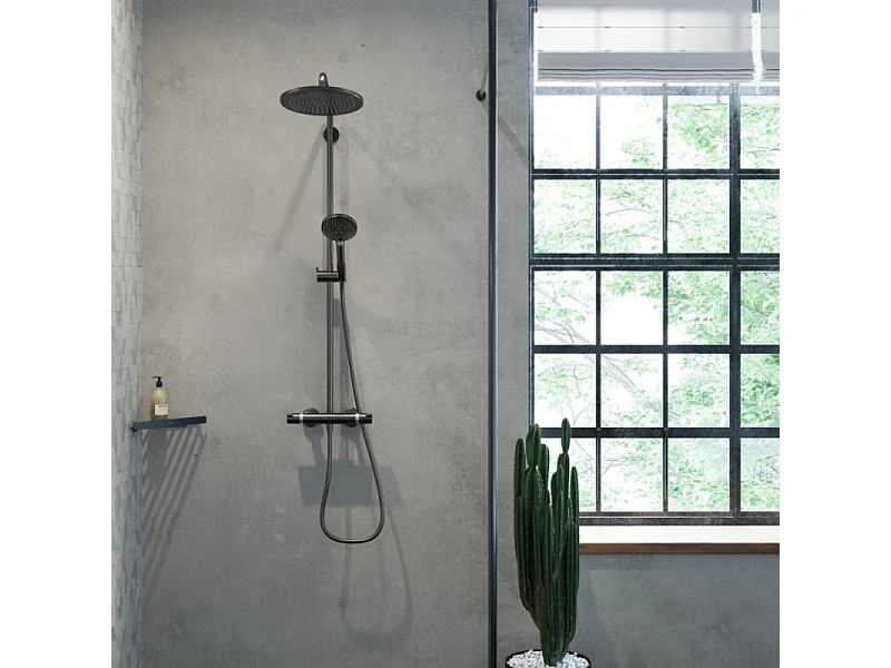 Colonne de douche thermostatique HANSGROHE Croma Select S 280 EcoSmart noir mat