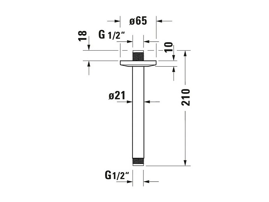 Bras de douche plafond DURAVIT Universal 20 cm chromé