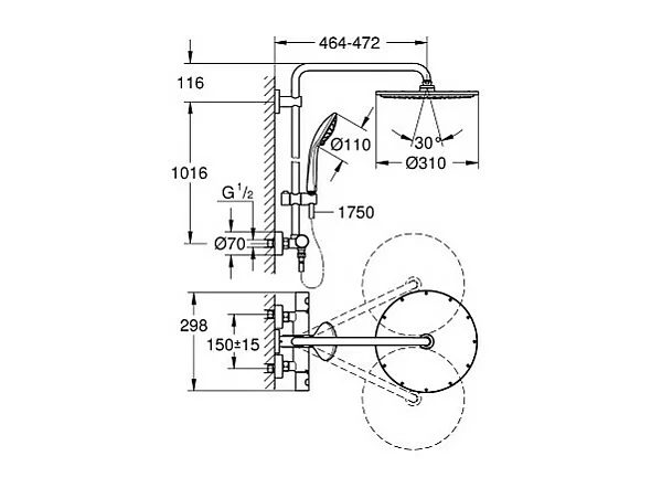 GROHE colonne douche Euphoria System 310
