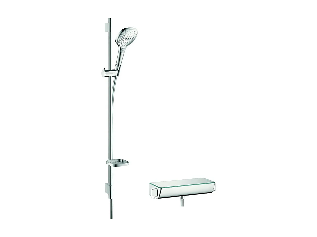 HANSGROHE Combi douche E 120 3jet avec barre 90 cm Ecostat Select blanc chromé
