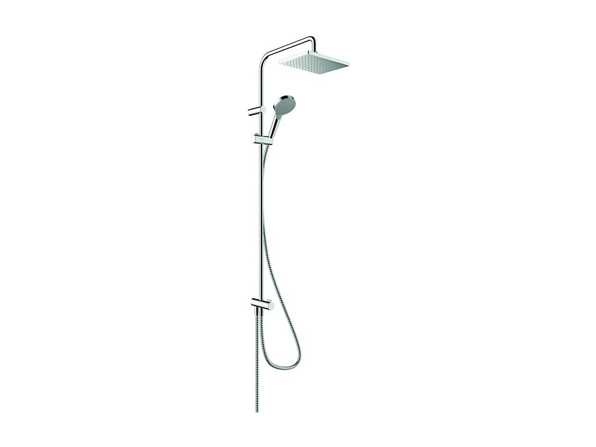 Colonne de douche ou bain douche sans mitigeur HANSGROHE Vernis Shape 230 EcoSmart chromé + tablette AddStoris