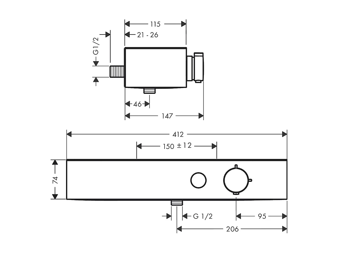 Grifo termostático de ducha HANSGROHE ShowerTablet Select 400, cromado
