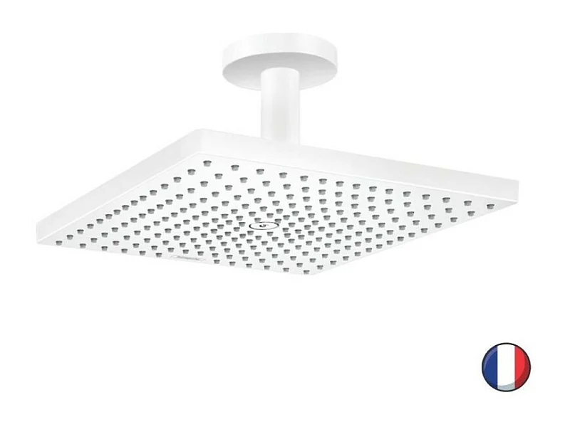 Douche de tête HANSGROHE Raindance E, 1 jet avec raccord plafond blanc mat