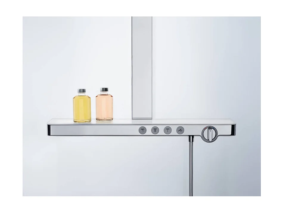 Colonne de douche thermostatique HANSGROHE Rainmaker Select 460 2 jets blanc et chromée + nettoyant Briochin