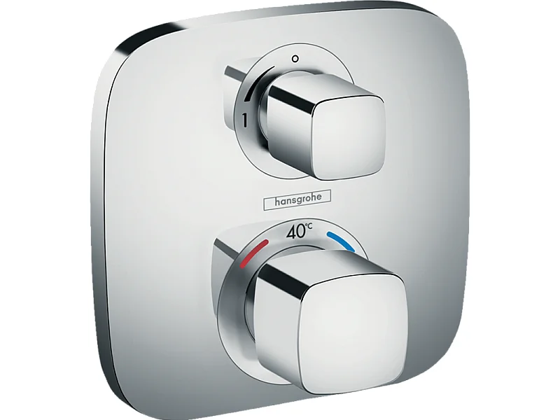 HANSGROHE Facade pour mitigeur thermostatique encastré Ecostat E avec robinet d'arrêt chromé