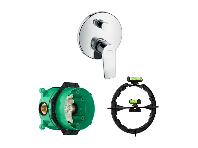 HANSGROHE Façade Metris ronde mitigeur bain douche encastré Chromé avec corps encastré et outil
