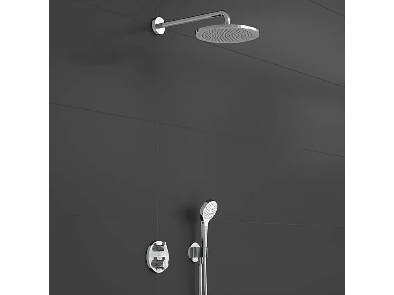 HANSGROHE Pack encastré avec mitigeur thermostatique Ecostat S chromé