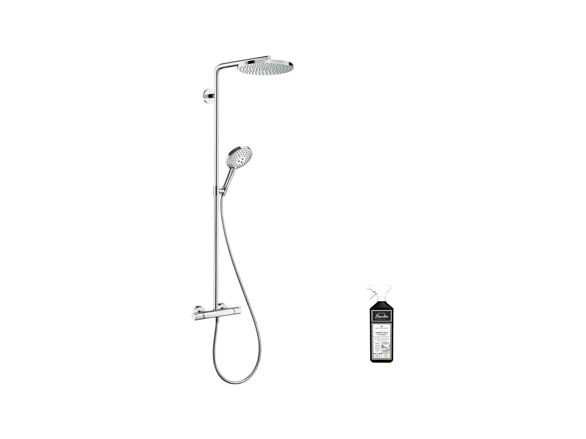 Colonne de douche thermostatique HANSGROHE Raindance Select S 240 chromée + nettoyant Briochin