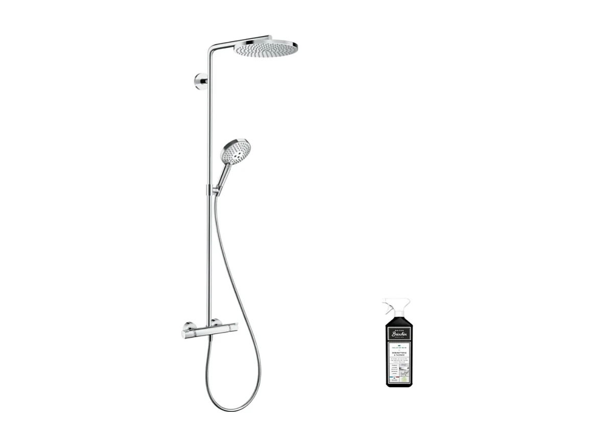 Colonne de douche thermostatique HANSGROHE Raindance Select S 240 chromée + nettoyant Briochin