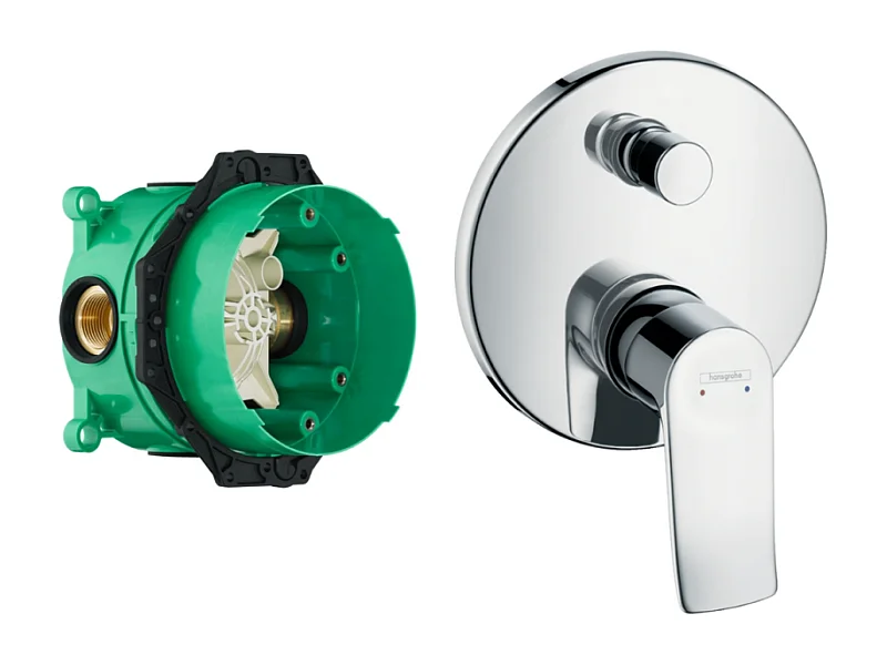 HANSGROHE Façade Metris ronde pour mitigeur bain douche encastré Chromé avec corps encastré