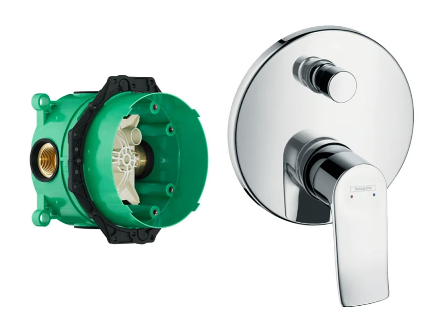 HANSGROHE Façade Metris ronde pour mitigeur bain douche encastré Chromé avec corps encastré