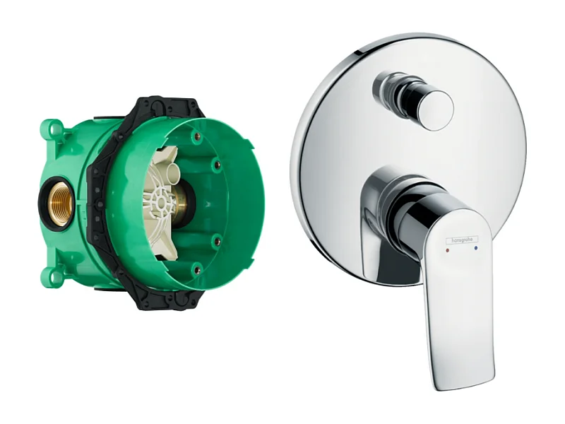 HANSGROHE Façade Metris ronde pour mitigeur bain douche encastré Chromé avec corps encastré