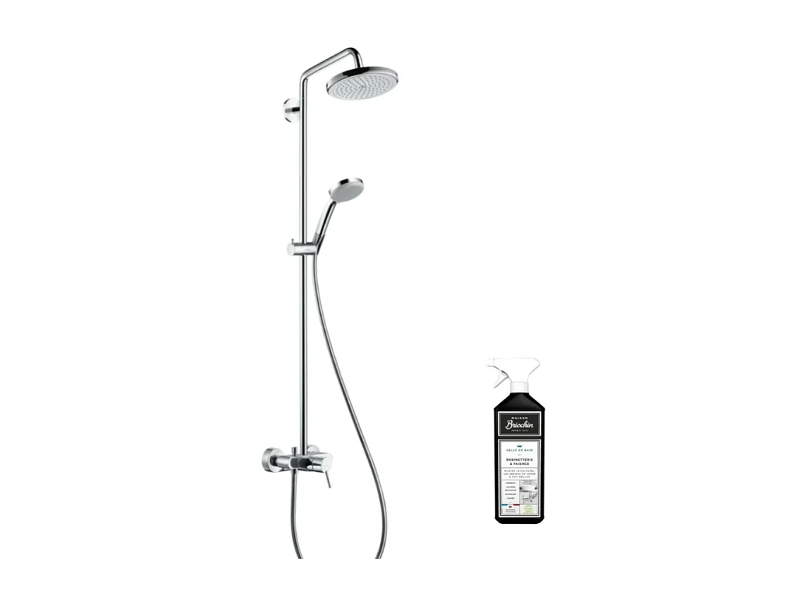 Colonne de douche méecanique HANSGROHE Croma 220 chromée + nettoyant Briochin