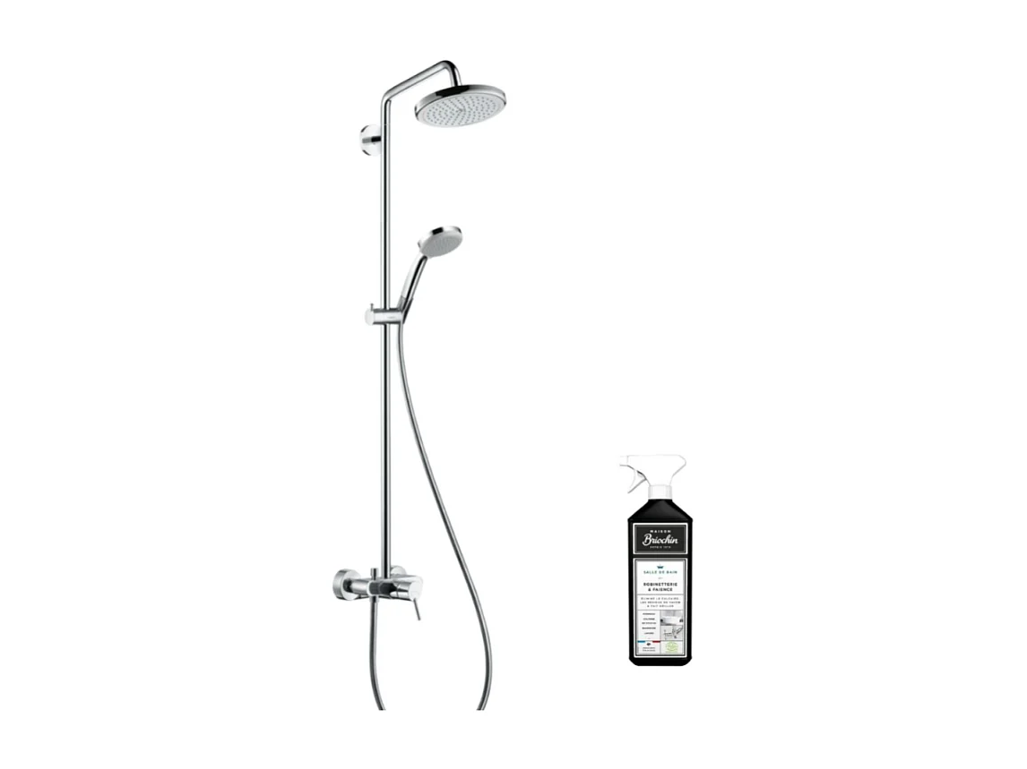Colonne de douche méecanique HANSGROHE Croma 220 chromée + nettoyant Briochin