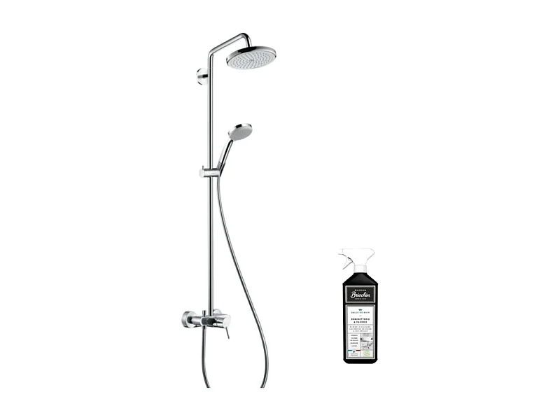 Colonne de douche méecanique HANSGROHE Croma 220 chromée + nettoyant Briochin