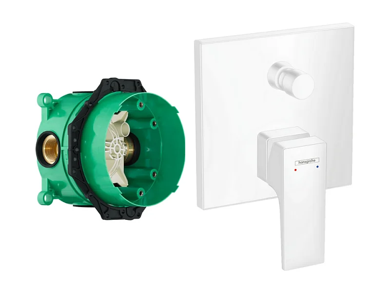 HANSGROHE Façade Metropol pour mitigeur bain douche encastré Blanc mat avec corps encastré