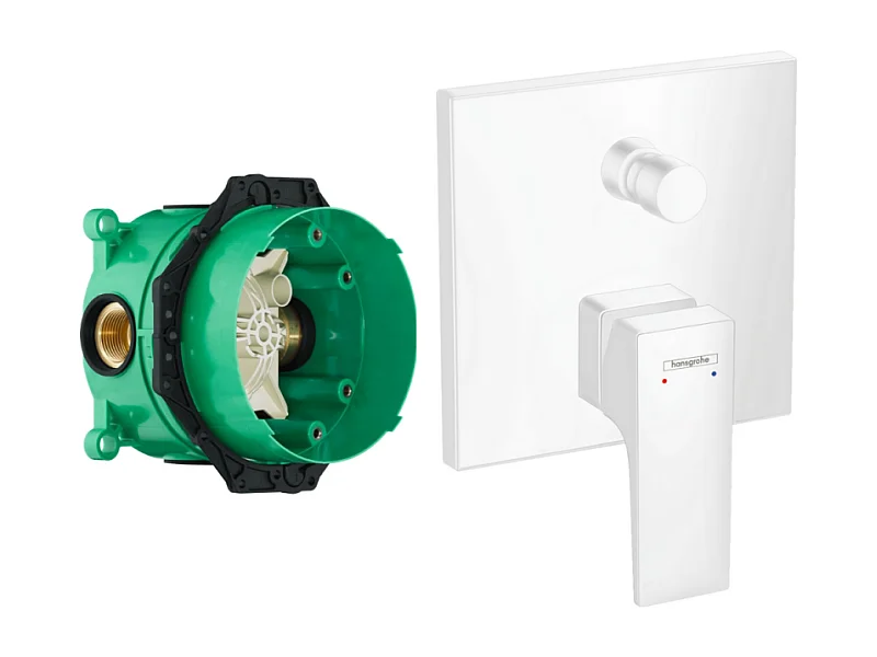 HANSGROHE Façade Metropol pour mitigeur bain douche encastré Blanc mat avec corps encastré