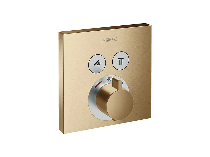 Frontal para mezclador termostático empotrado 2 funciones HANSGROHE ShowerSelect bronce cepillado