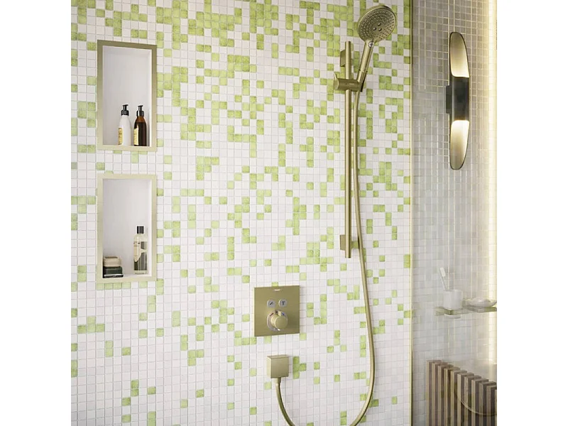 Façade pour mitigeur thermostatique encastré HANSGROHE ShowerSelect avec 2 fonctions bronze brossé