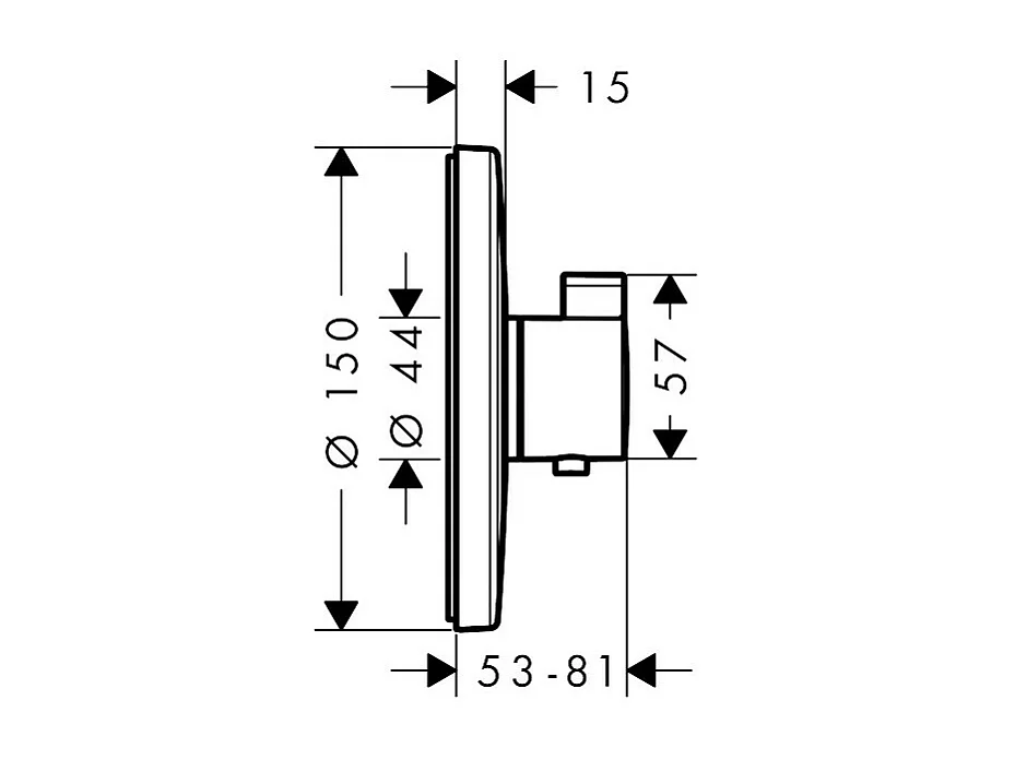 HANSGROHE Frente para mezclador termostático empotrado Ecostat S cromado
