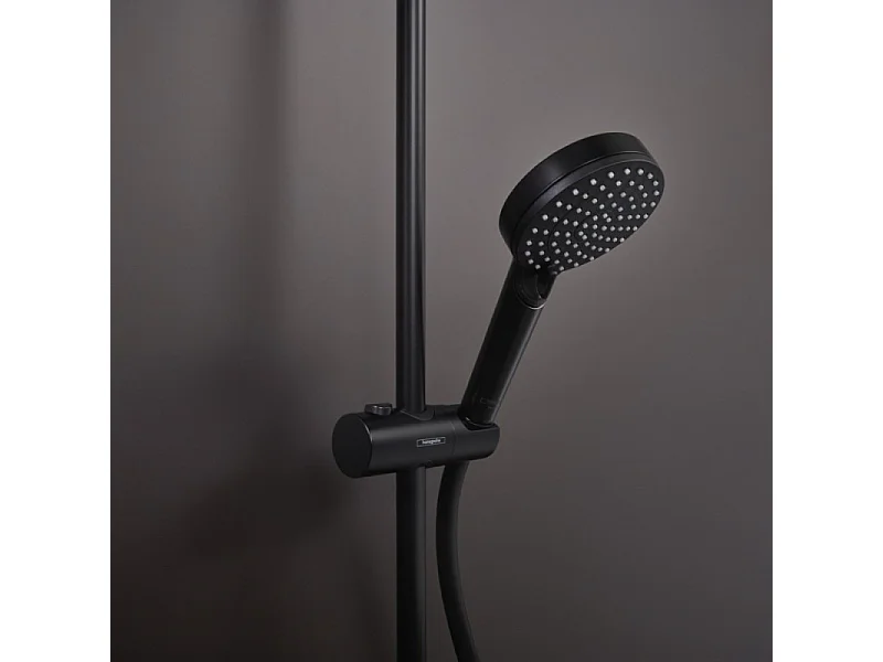 Colonne de douche ou bain douche sans mitigeur HANSGROHE Vernis Shape 230 noir mat