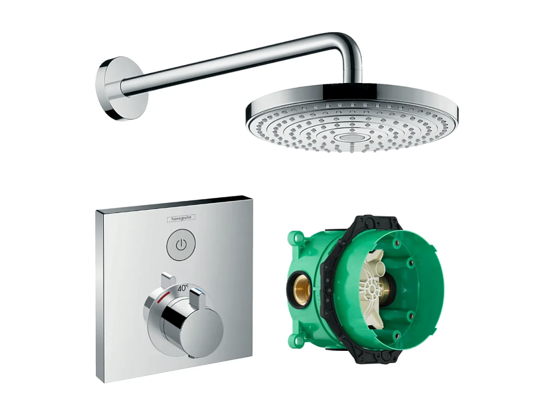 HANSGROHE Lot douche de tête Raindance Select S avec façade pour mitigeur et corps encastré