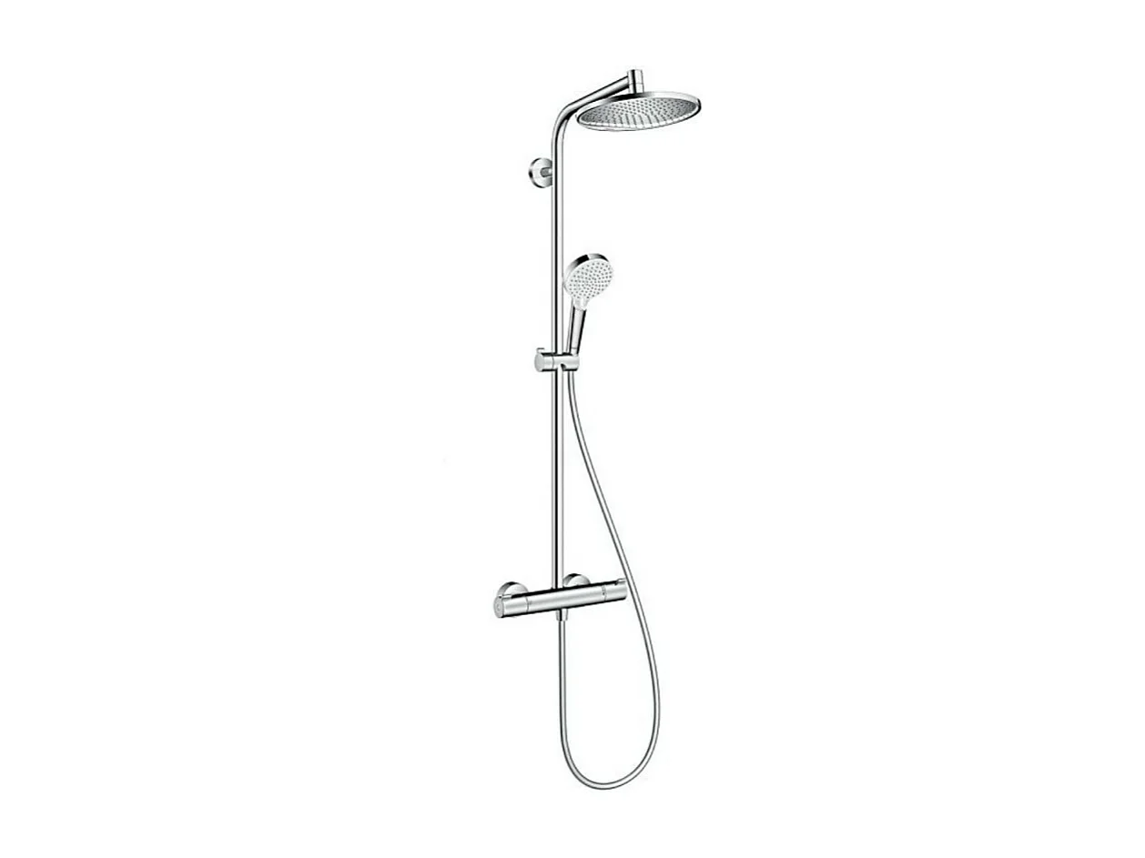 Colonne de douche thermostatique HANSGROHE Crometta S 240 EcoSmart chromé + tablette AddStoris