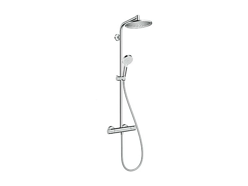 Colonne de douche thermostatique HANSGROHE Crometta S 240 EcoSmart chromé + tablette AddStoris