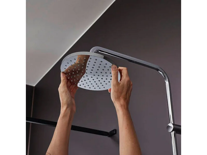 Colonne de douche ou bain douche sans mitigeur HANSGROHE Vernis Blend 200 EcoSmart chromée + nettoyant Briochin