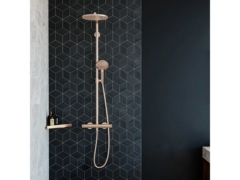 HANSGROHE Raindance Select S 240 columna de ducha termostática de bronce cepillado