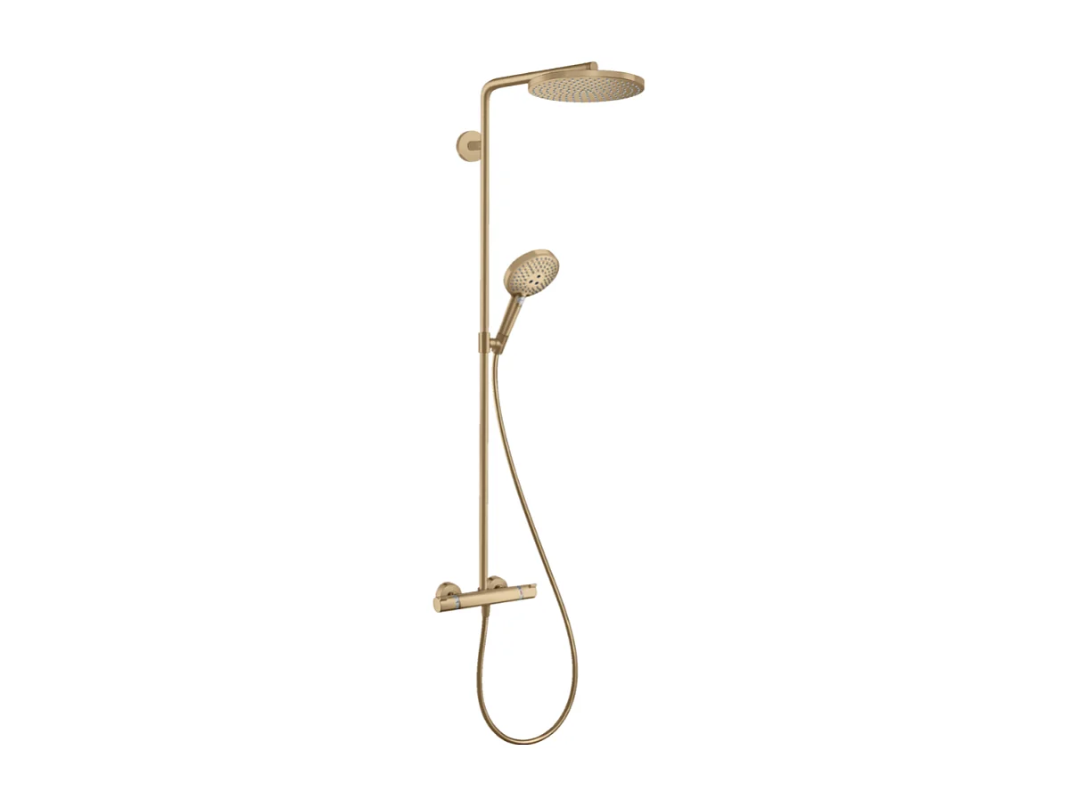 HANSGROHE Raindance Select S 240 columna de ducha termostática de bronce cepillado
