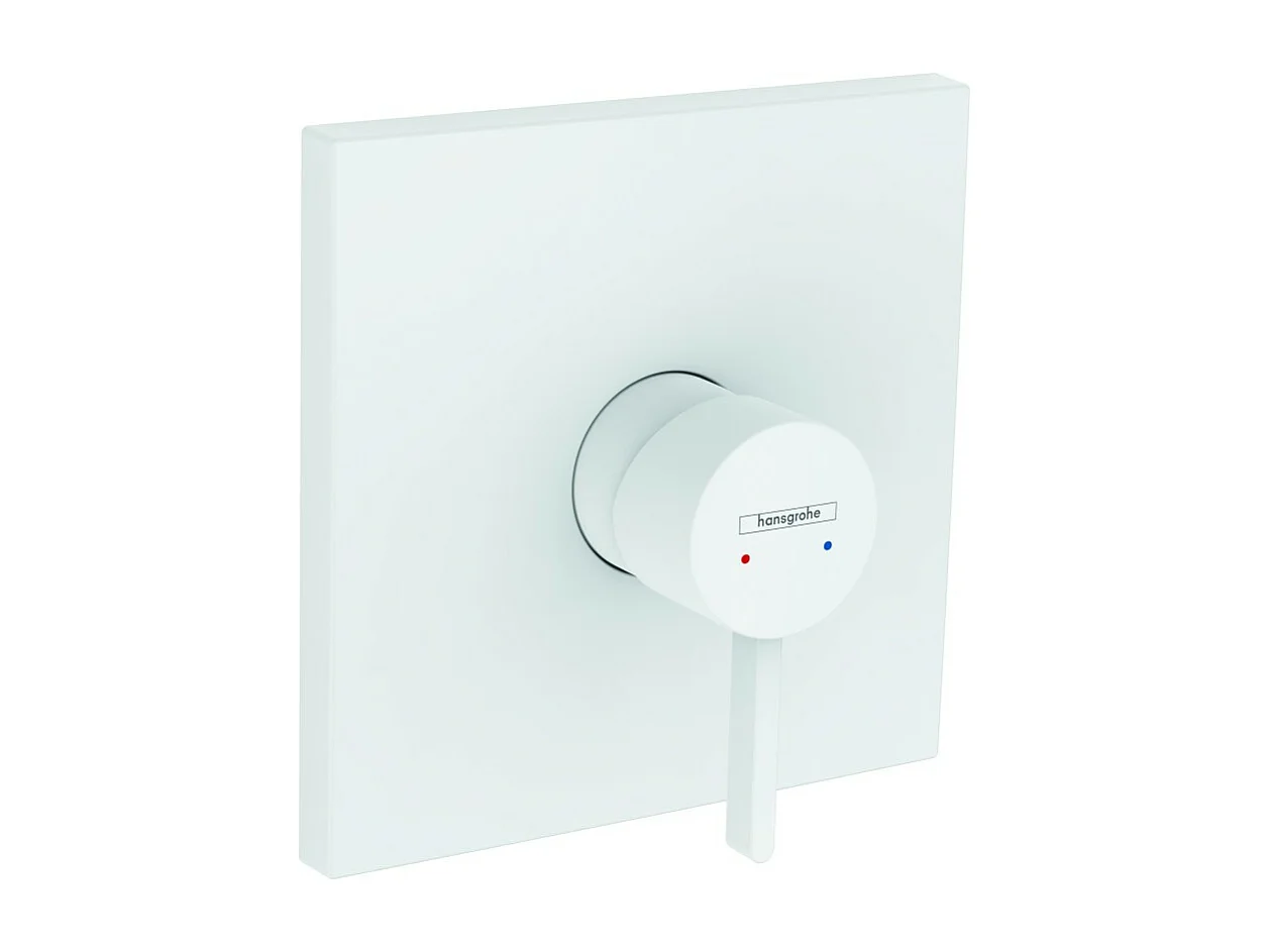 Façade robinet encastré mécanique HANSGROHE Finoris Blanc mat + Corps encastré universel iBox