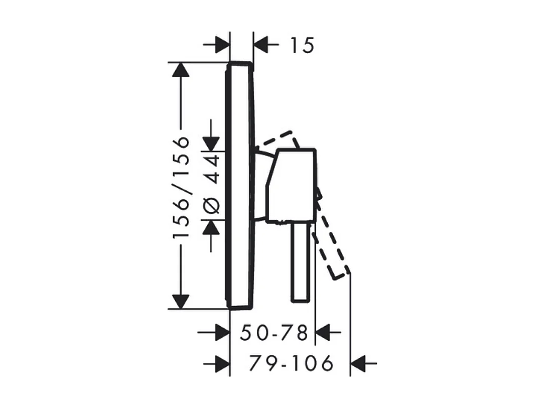 Façade robinet encastré mécanique HANSGROHE Finoris Blanc mat